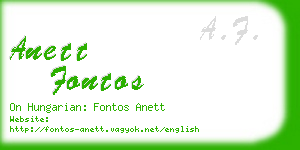 anett fontos business card